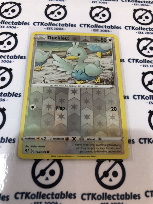 Ducklett #148/189 Reverse Holo Common Pokémon Card S&S Darkness Ablaze