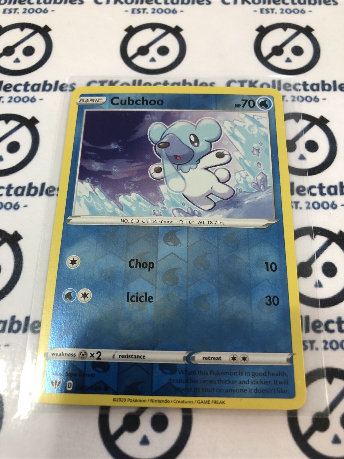 Cubchoo #048/189 Reverse Holo Common Pokémon Card S&S Darkness Ablaze