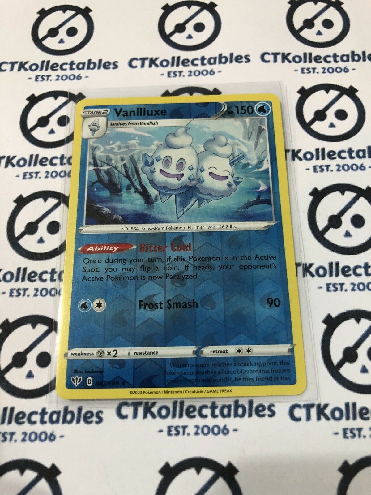 Vanilluxe #047/189 Reverse Rare Holo Pokémon Card S&S Darkness Ablaze