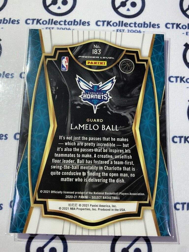 2020-21 Panini NBA Select blue LaMelo Ball Premier Level RC #183 Hornets