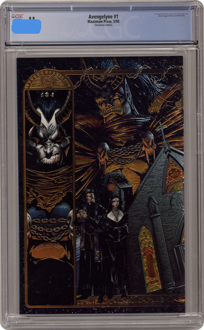 AVENGELYNE # 1 CGC GRADED 9.8 VARIANT CHROME WRAPAROUND COVER MAXIMUM COMIC BOOK 1995