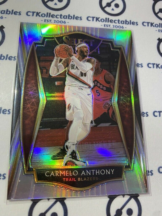 2020-21 Panini NBA Select Carmelo Anthony Premier Level Silver Prizm Trail-Blazers