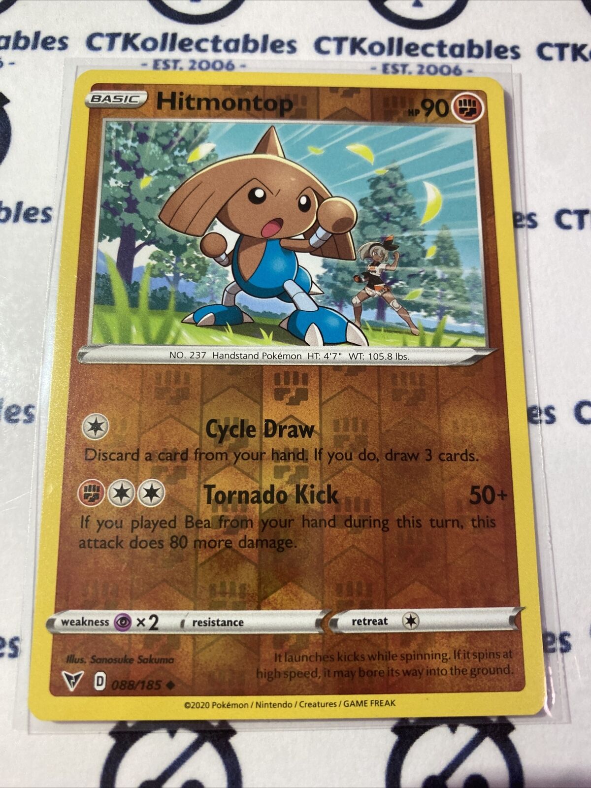 Hitmontop Reverse Holo #088/185 Pokémon Card Vivid Voltage