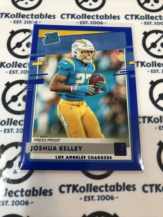 2020 NFL Donruss Blue Press Proof Joshua Kelley Rated Rookie #338 Chargers SP