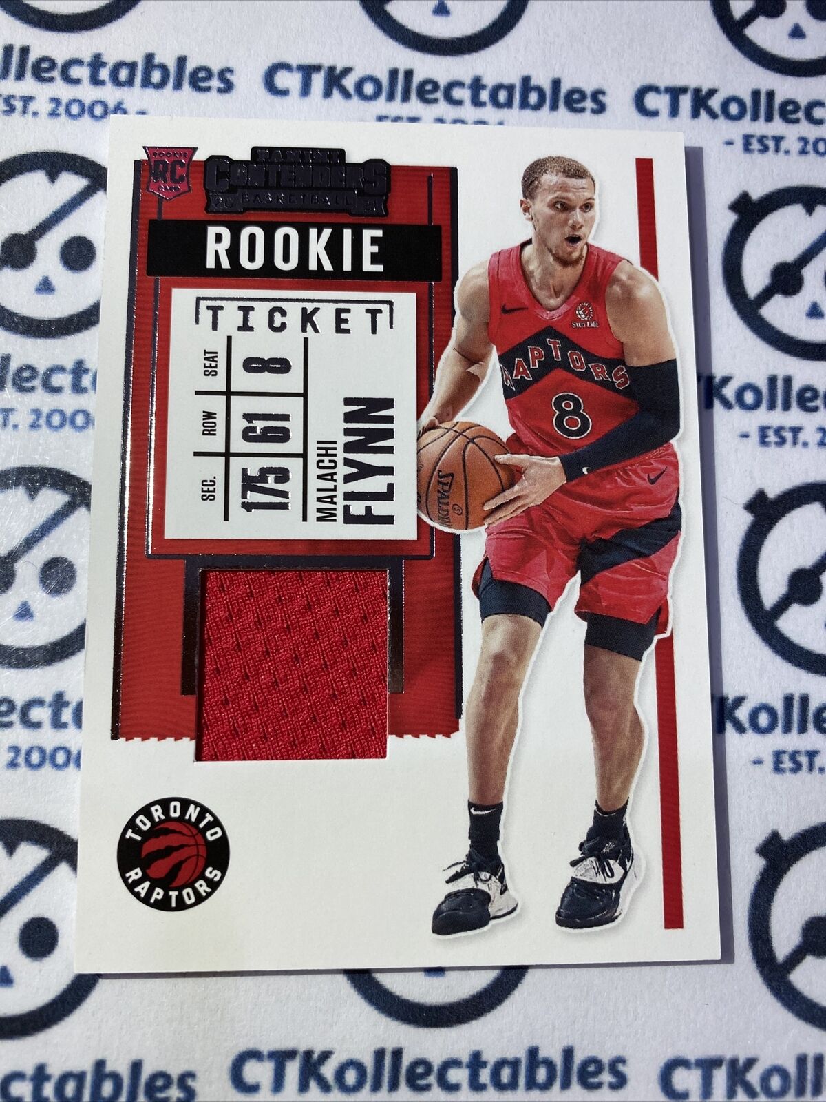 2020-21 NBA Contenders Malachi Flynn Rookie Ticket Swatches Raptors