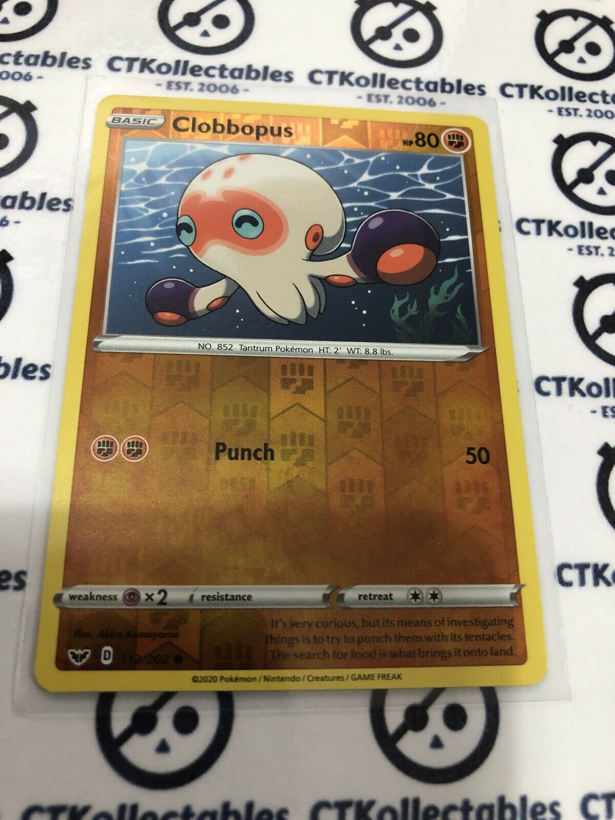 Clobbopus Reverse Holo #112/202 Common Pokémon Card Sword & Shield