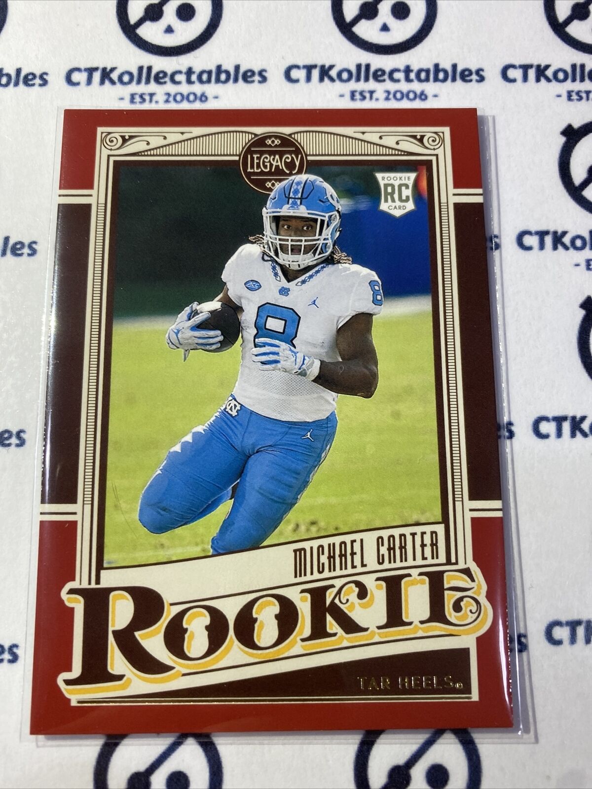 2021 NFL Legacy Rookie Red Michael Carter RC #256/299 Jets