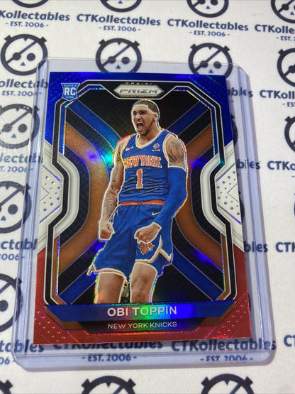 2020-21 NBA Prizm Obi Toppin Red White & Blue Prizm #280 Knicks