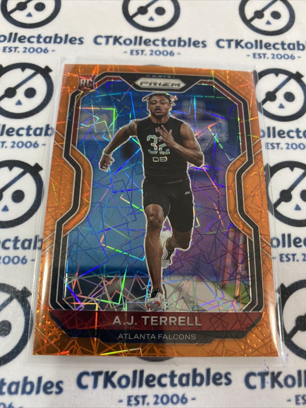 2020 NFL Prizm AJ Terrell Orange Lazer Prizm RC #346 Falcons