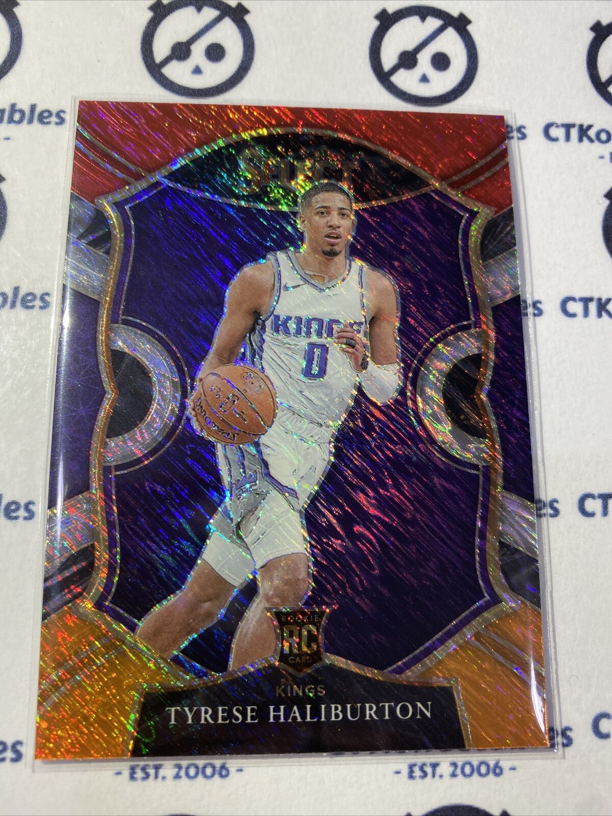 2020-21 Panini NBA Select Tyrese Haliburton Concourse Red White Orange #72 RC