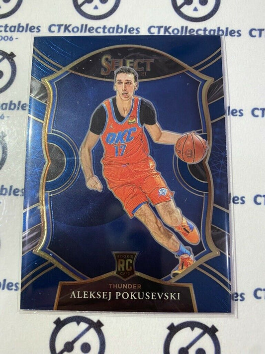 2020-21 Panini NBA Select Blue Aleksej Pokusevski Concourse #77 RC Thunder