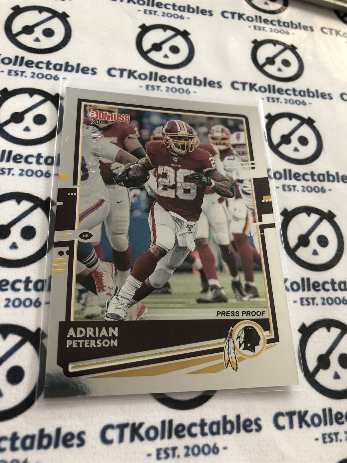 2020 NFL Donruss Adrian Peterson Silver Press Proof #030/100 Redskins