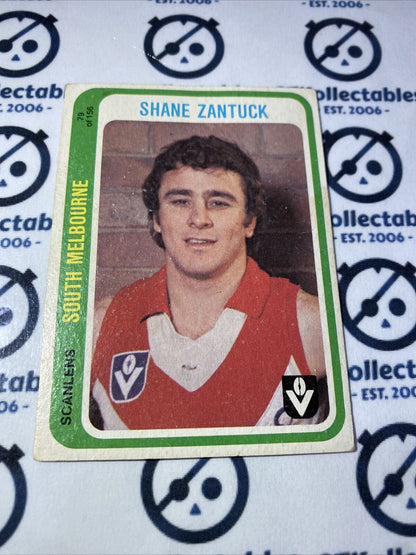 1979 Scanlens VFL Shane Zantuck #79 Of 156 South Melbourne