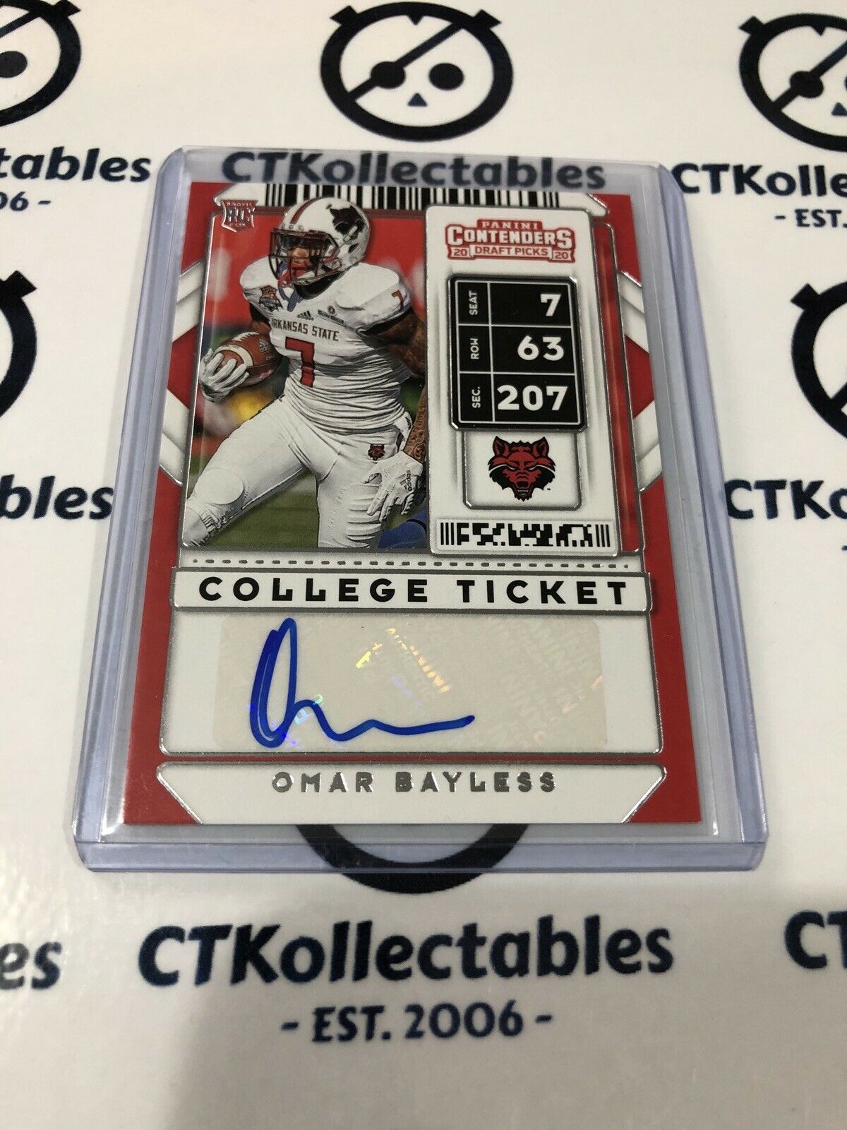 2020 NFL Contenders Draft Picks Omar Bayless College Ticket Auto Panthers