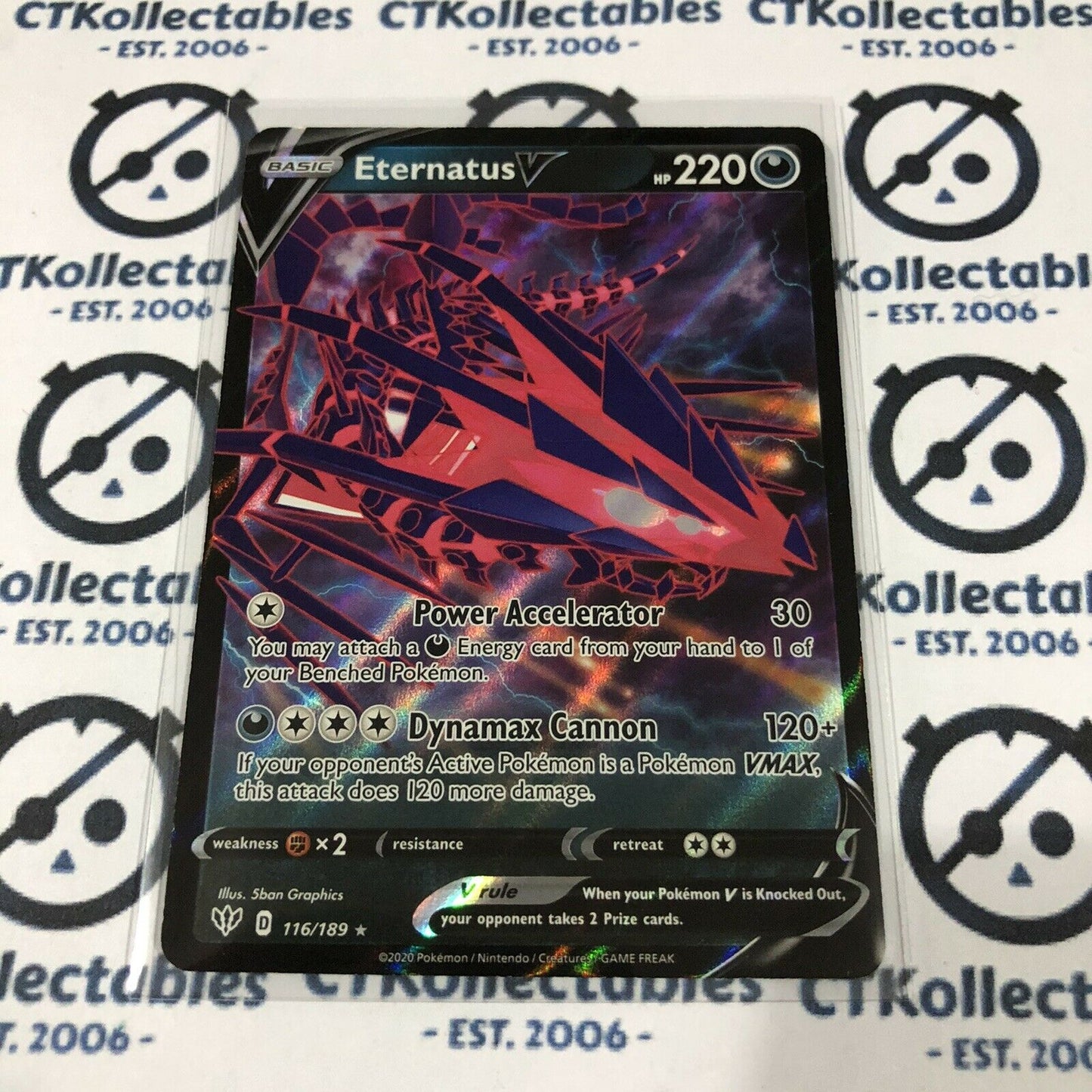 Eternatus V #116/189 Ultra Rare Pokémon Card Sword & Shield Darkness Ablaze