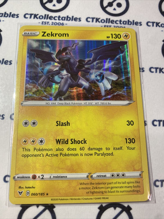 Zekrom Holo Rare #060/185 Pokemon Card Sword & Shield: Vivid Voltage