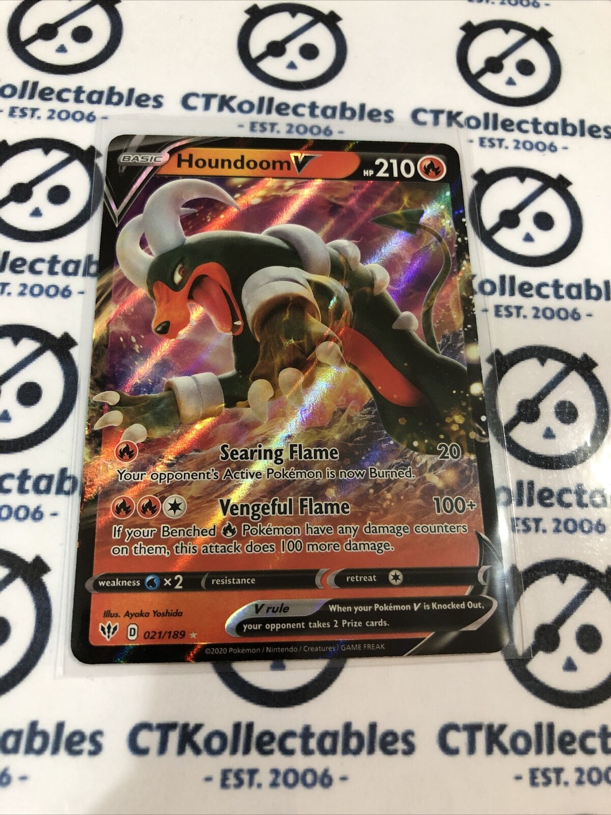 Houndoom V #021/189 Ultra Rare Pokémon Card Sword & Shield Darkness Ablaze