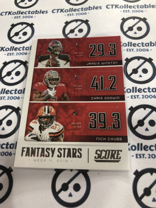 2020 NFL Panini SCORE Fantasy Stars Jameis Winston/chris Godwin/Nick Chubb FS-JCN