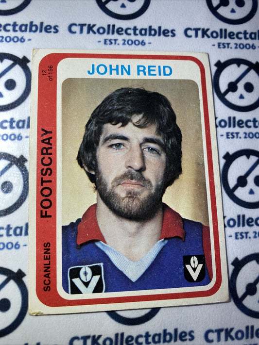 1979 Scanlens VFL John Reid #12 Of 156 Footscray