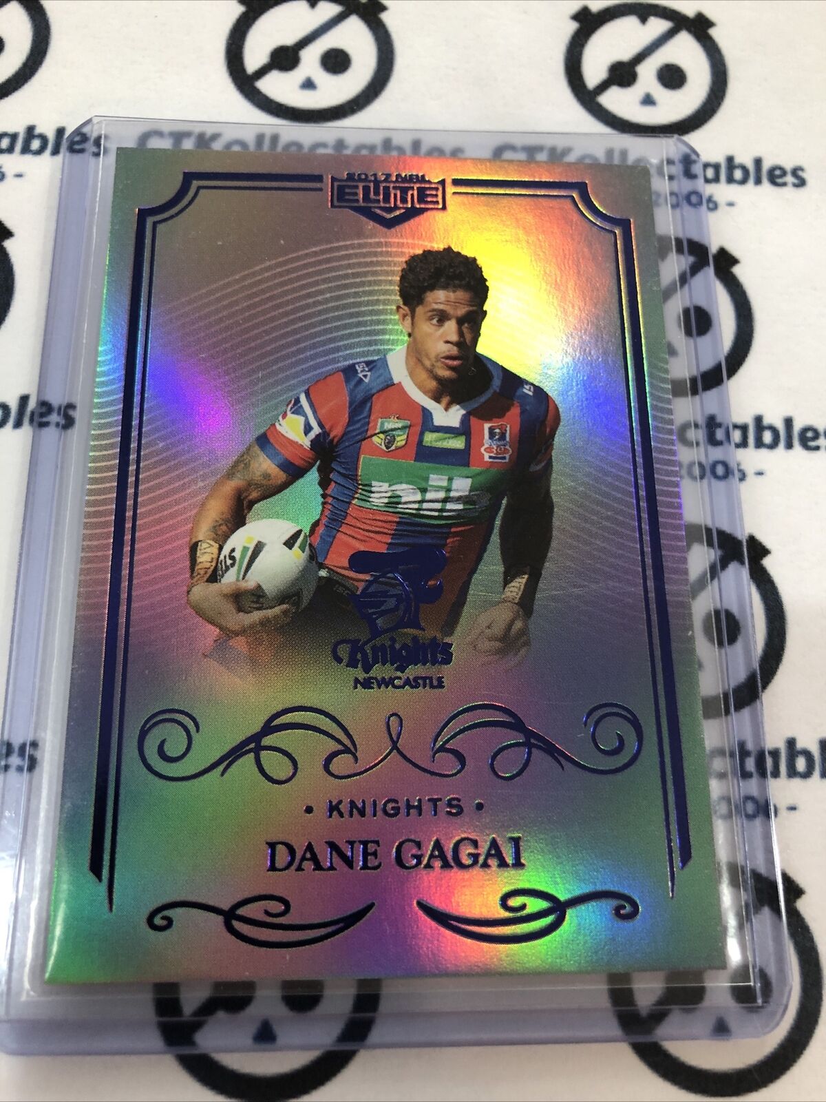 2017 NRL Elite Silver Parallel Dane Gagai SS074 Knights