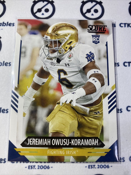 2021 NFL Score Rookie Card Jeremiah Owusu-Koramoah #353 RC Browns