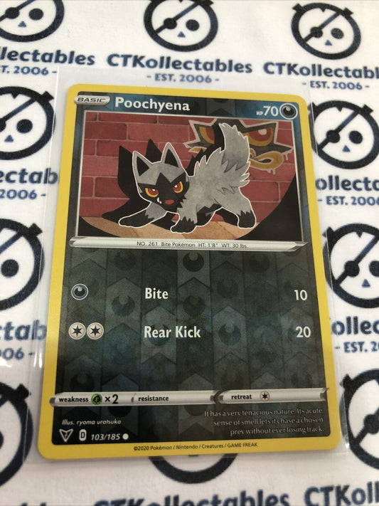 Poochyena #103/185 Reverse Holo Common- Pokemon Card Vivid Voltage