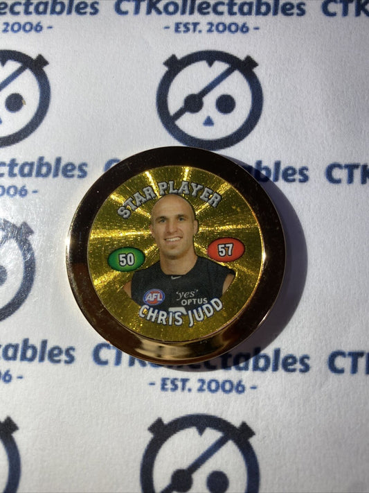 2008 Topps AFL Chipz Chris Judd Gold Poker Chip