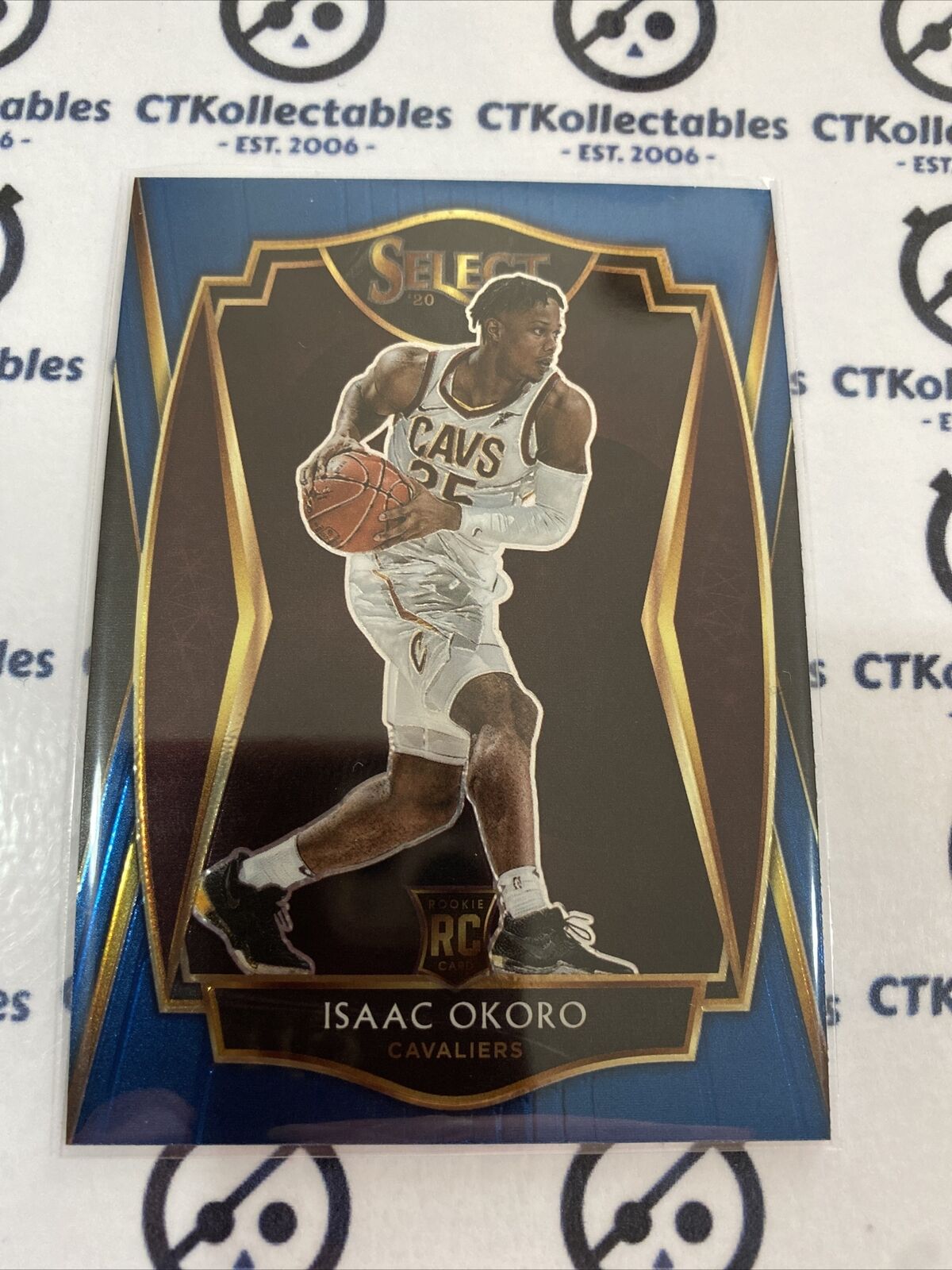 2020-21 Panini NBA Select Isaac Okoro Blue RC Premier Level #182 Cavaliers