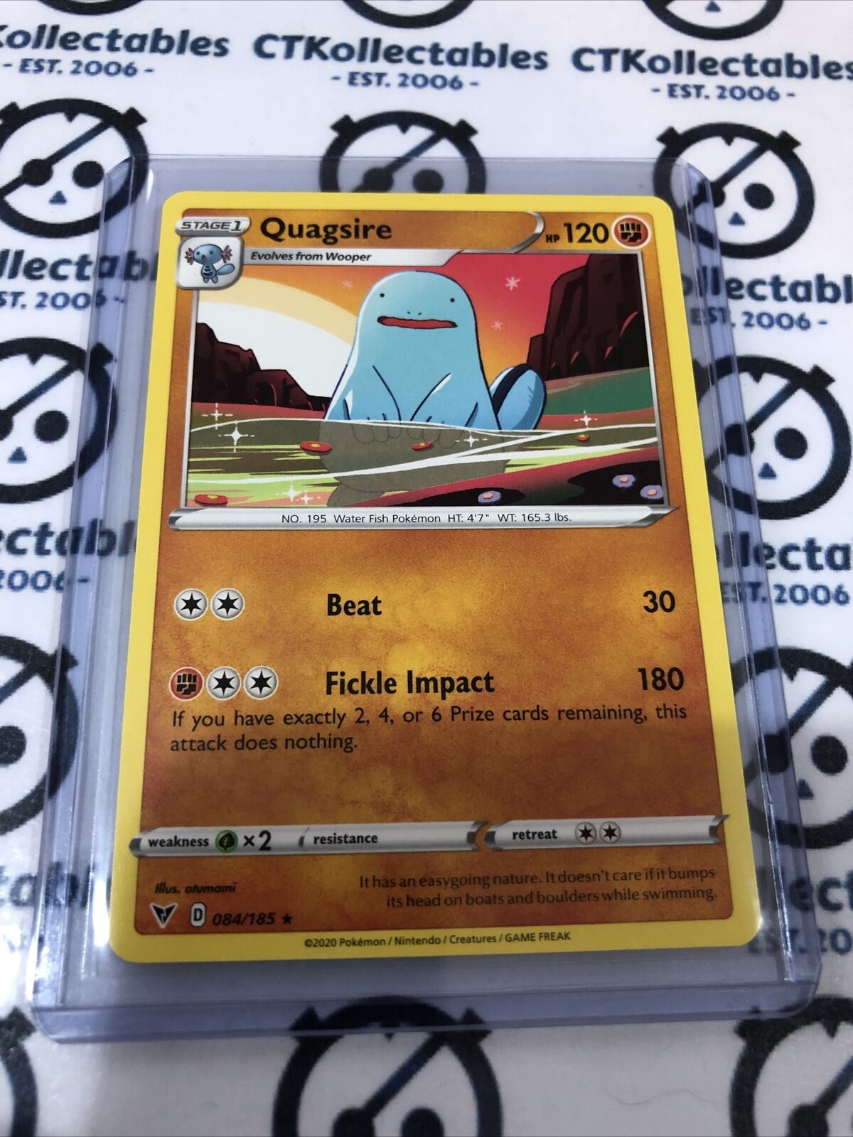 Quagsire #084/185 Rare Pokemon Card Sword & Shield: Vivid Voltage