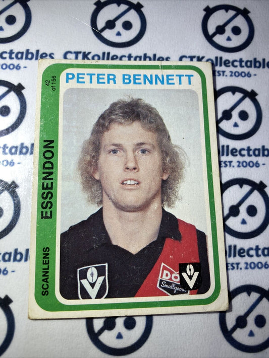 1979 Scanlens VFL Peter Bennett #42 Of 156 Essendon