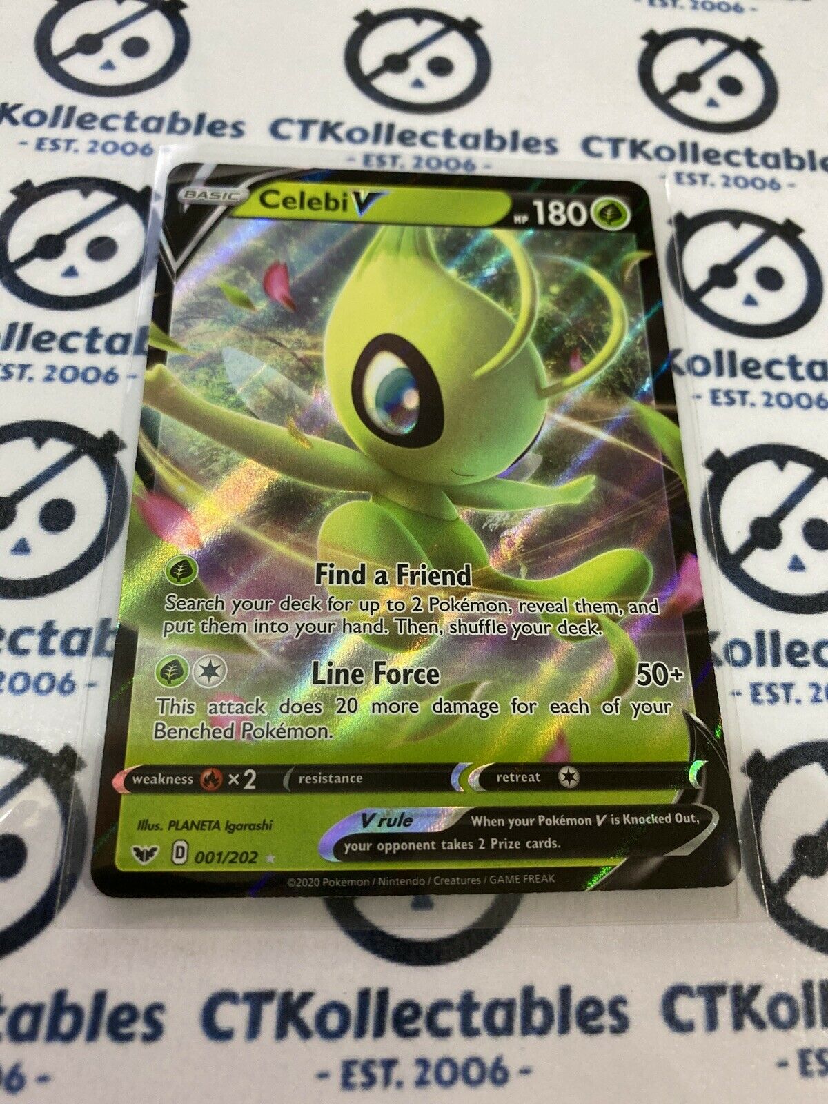 Celebi V #001/202 Ultra Rare Pokémon Card Sword & Shield