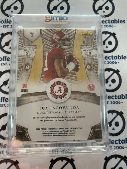 2020 NFL Chronicles Draft Picks Crown Royale Tua Tagovailoa RPA Auto 1/1 Dolphins