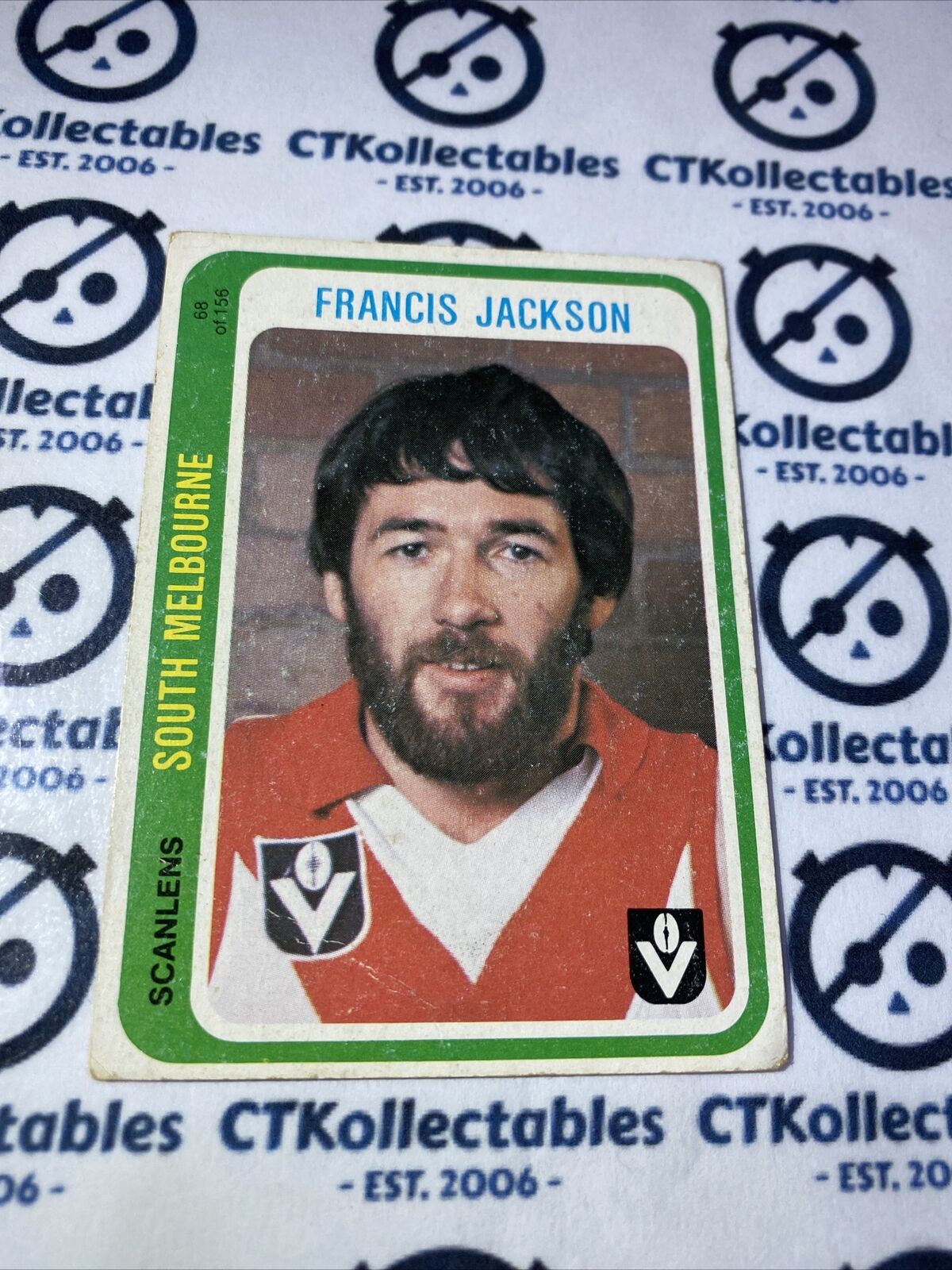 1979 Scanlens VFL Francis Jackson #68 Of 156 South Melbourne