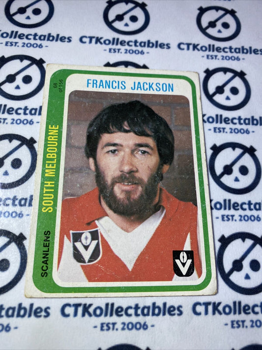 1979 Scanlens VFL Francis Jackson #68 Of 156 South Melbourne