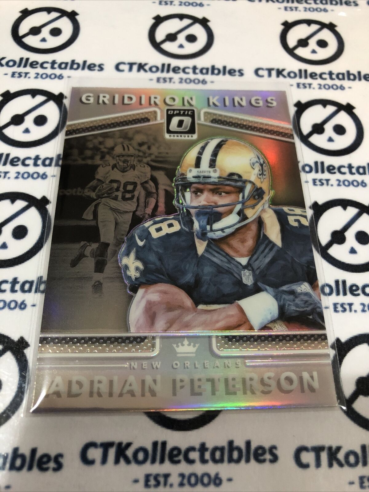 2017 NFL Donruss Optic Gridiron Kings Adrian Peterson Silver Prizm #11 Saints