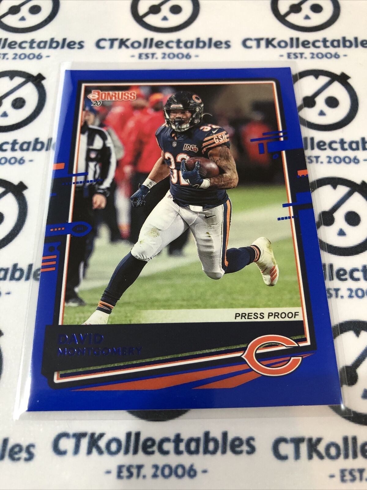 2020 NFL Donruss Blue Press Proof David Montgomery #58 Bears