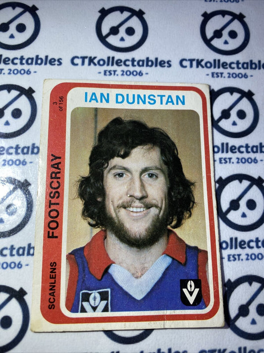 1979 Scanlens VFL Ian Dunstan #3 Of 156 Footscray