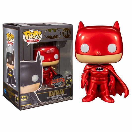 Batman 80 Years Batman Red Metallic #144 Funko POP! Heroes Vaulted!