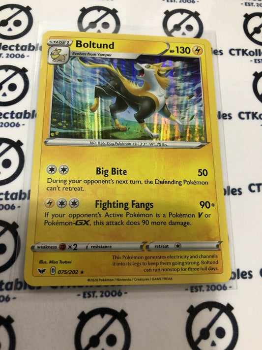 Boltund Holo #075/202 Rare Pokémon Card Sword & Shield