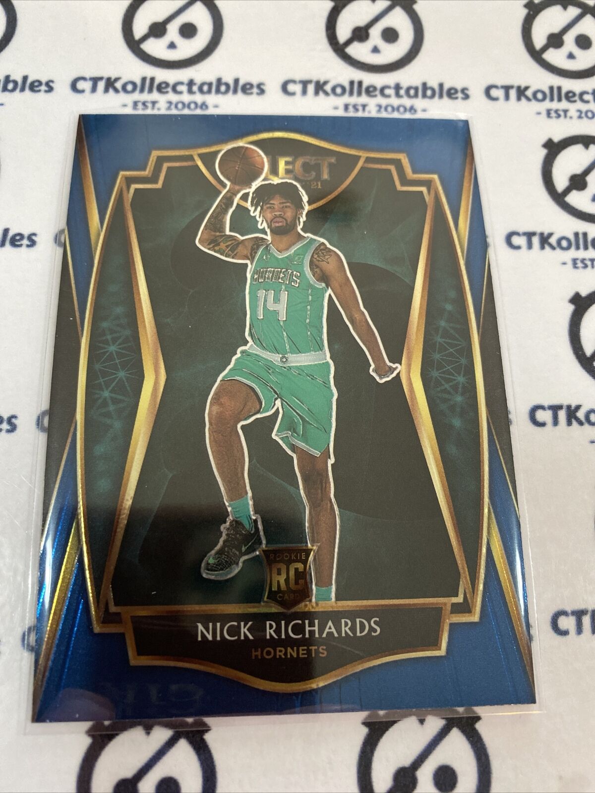 2020-21 Panini NBA Select Nick Richards Blue RC Premier Level #167 Hornets
