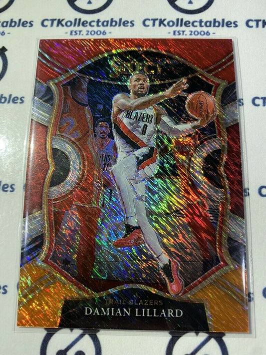 2020-21 Panini NBA Select Damian Lillard Concourse Red White Orange #24 Portland