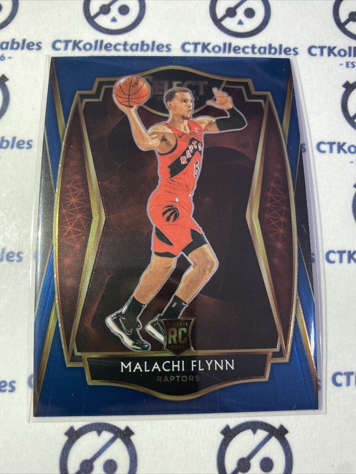 2020-21 Panini NBA Select Malachi Flynn Blue RC Premier Level #170 Raptors