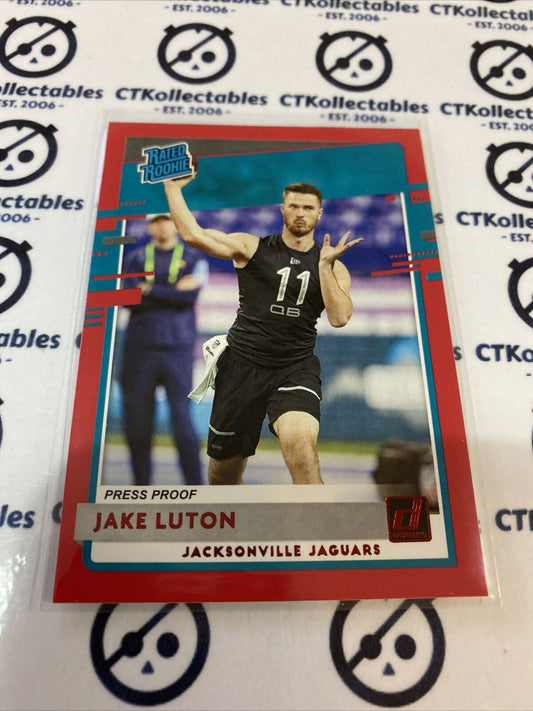 2020 NFL Donruss Jake Luton Rated Rookie Red #344 Jaguars RC