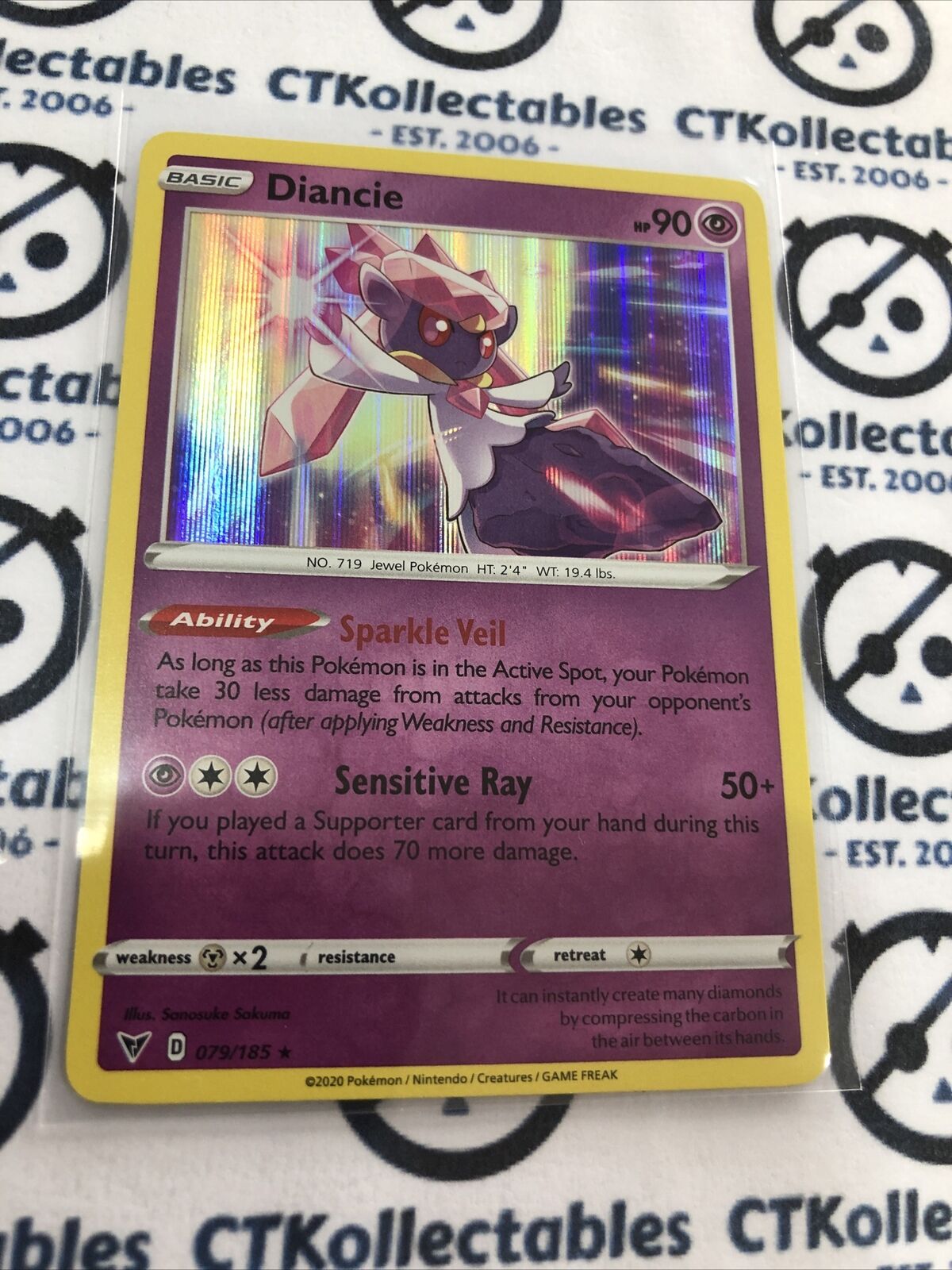 Diancie #079/185 Holo Rare- Pokemon Card Vivid Voltage