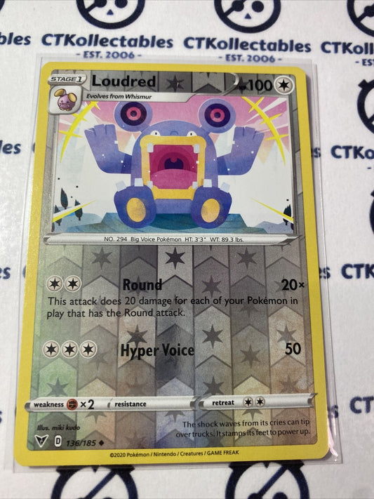 Loudred Reverse Holo #136/185- Pokemon Card Vivid Voltage