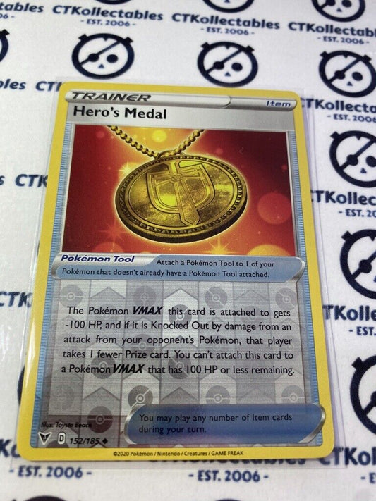 Hero's Medal Trainer Reverse Holo #152/185 Pokémon Card Vivid Voltage