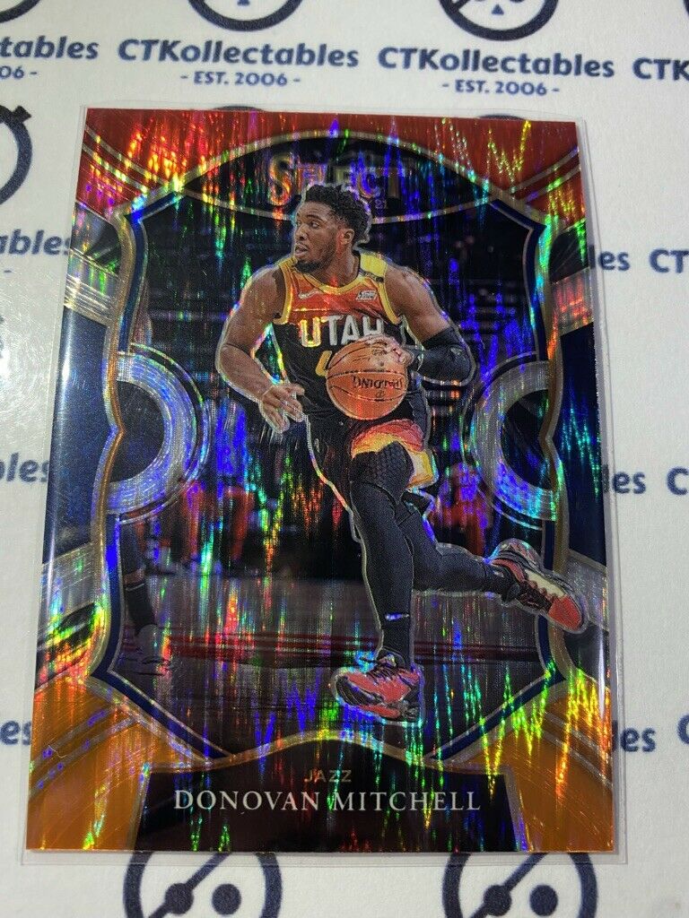 2020-21 Panini NBA Select Donovan Mitchell Concourse Red White Orange #27 Jazz