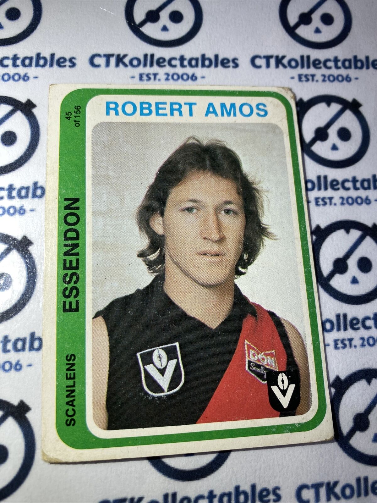 1979 Scanlens VFL Robert Amos #45 Of 156 Essendon