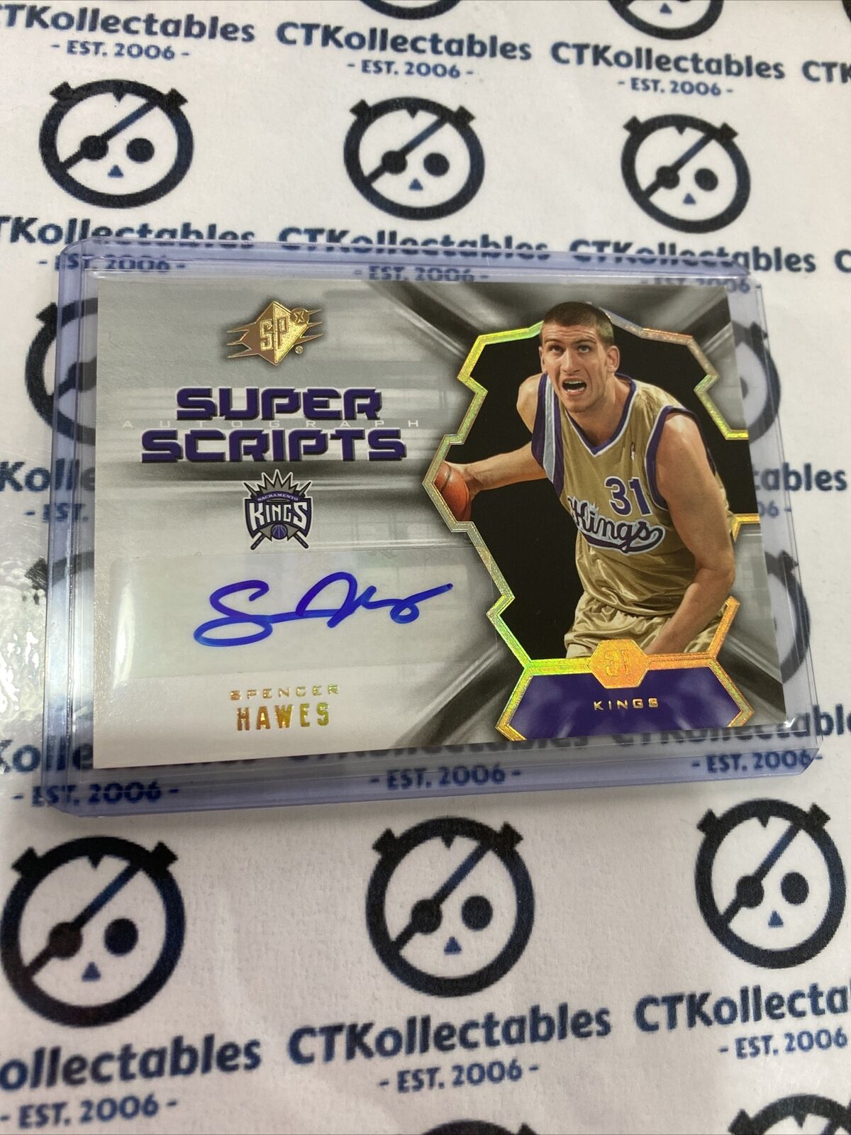 2007-08 NBA SPX Spencer Hawes Super Scripts Auto Kings