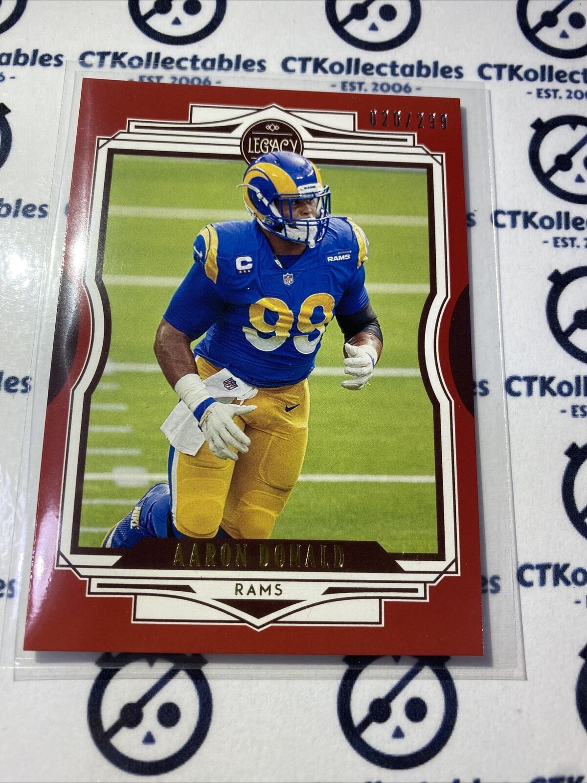 2021 NFL Legacy Aaron Donald Red #020/299 Rams